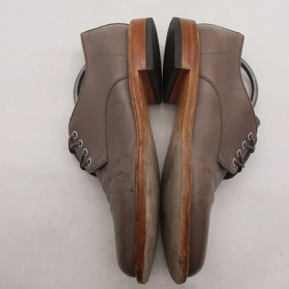 Hugo Boss Men's EU 43 Brown Gray Leather Dress Shoes Oxford Shoes Made In Italy