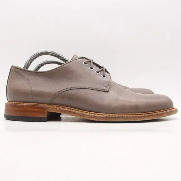 Hugo Boss Men's EU 43 Brown Gray Leather Dress Shoes Oxford Shoes Made In Italy