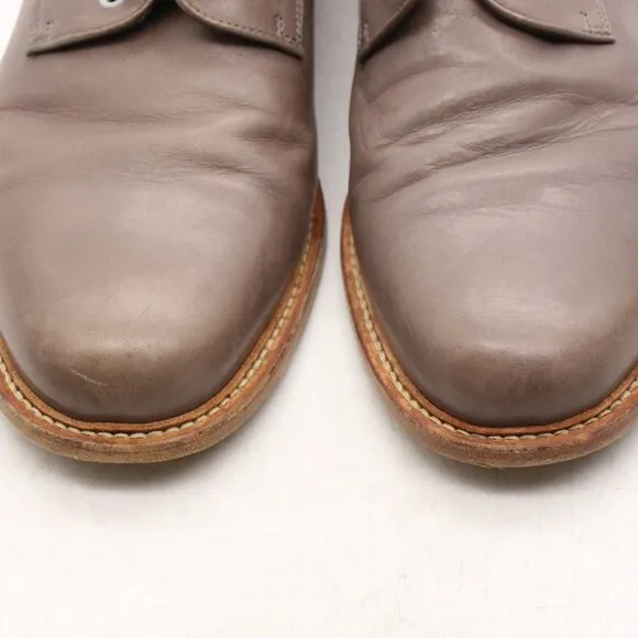 Hugo Boss Men's EU 43 Brown Gray Leather Dress Shoes Oxford Shoes Made In Italy