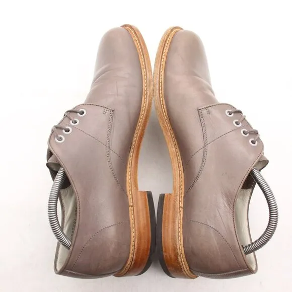 Hugo Boss Men's EU 43 Brown Gray Leather Dress Shoes Oxford Shoes Made In Italy