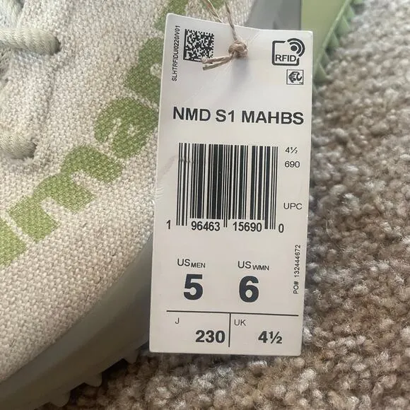 Humanrace X adidas NMD S1 MAHBS Oatmeal Mint Sneakers Unisex M 5 W 6