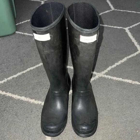 Hunter Kids Original Kids Unisex Gloss Black Boots Size 5 Boys 6 Girls