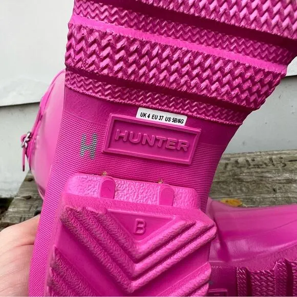 Hunter Original Kids Gloss Hot Pink Rain Boots US 5B/6G EU37