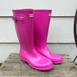 Hunter Original Kids Gloss Hot Pink Rain Boots US 5B/6G EU37