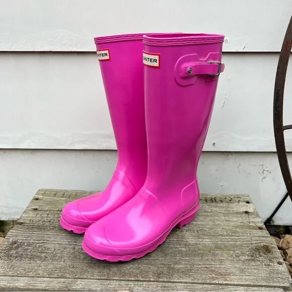 Hunter Original Kids Gloss Hot Pink Rain Boots US 5B/6G EU37