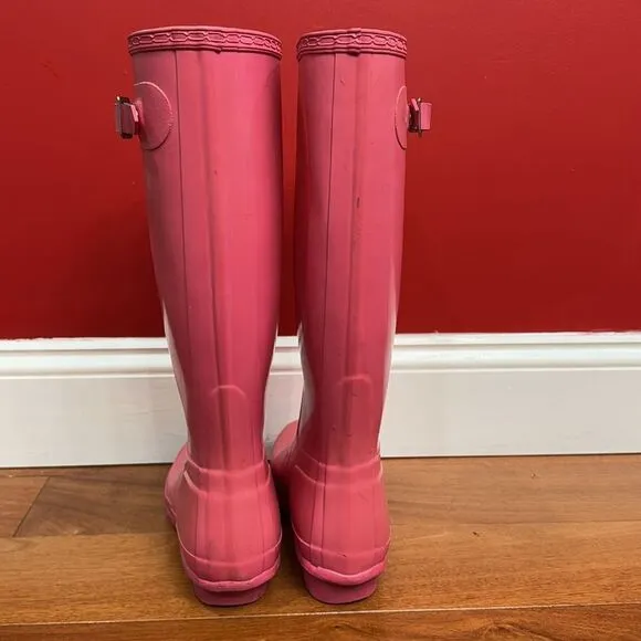 Hunter Tall Pink Rain Boots size 7