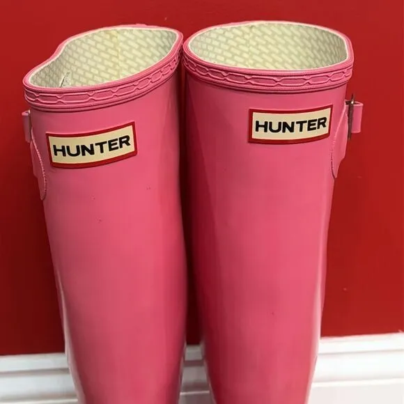 Hunter Tall Pink Rain Boots size 7