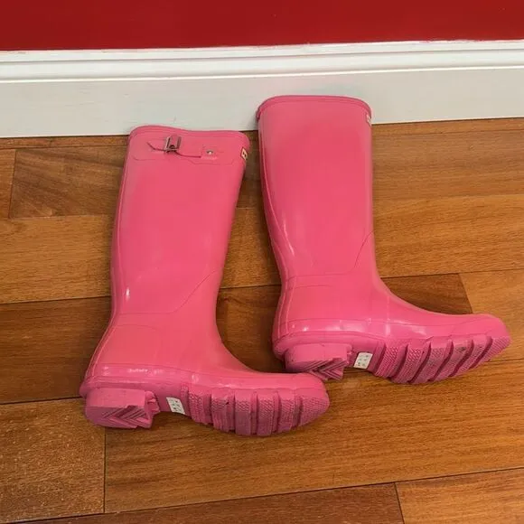 Hunter Tall Pink Rain Boots size 7