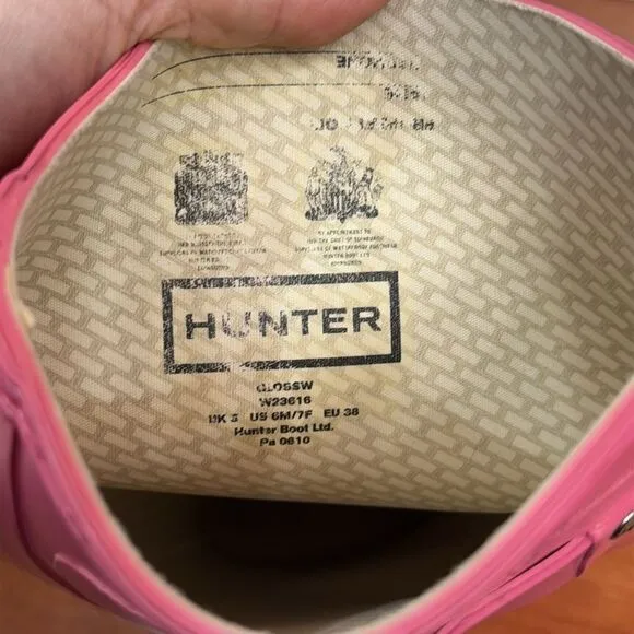 Hunter Tall Pink Rain Boots size 7
