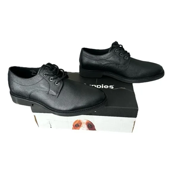 Hush Puppies Detroit PT Oxford Black Leather Men’s Size 11 HM 02153-007