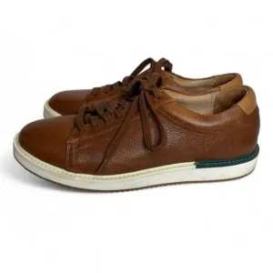 HUSH PUPPIES Men’s 9‎ Bounce Plus Brown and Green Trim Leather Lace Up Sneakers