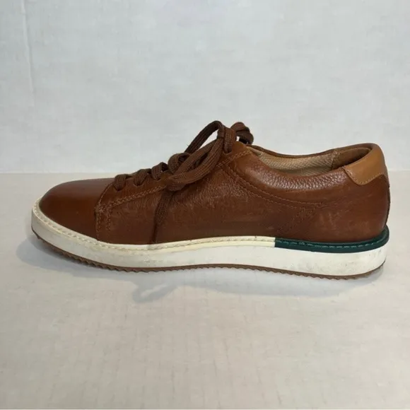 HUSH PUPPIES Men’s 9‎ Bounce Plus Brown and Green Trim Leather Lace Up Sneakers