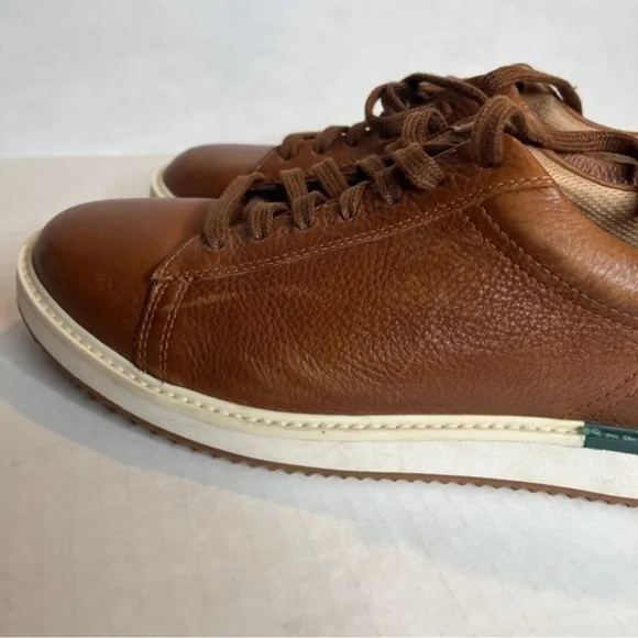 HUSH PUPPIES Men’s 9‎ Bounce Plus Brown and Green Trim Leather Lace Up Sneakers
