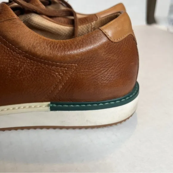 HUSH PUPPIES Men’s 9‎ Bounce Plus Brown and Green Trim Leather Lace Up Sneakers