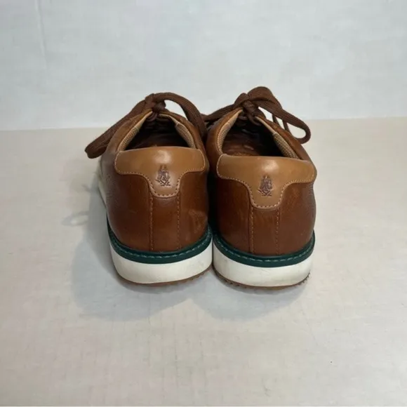 HUSH PUPPIES Men’s 9‎ Bounce Plus Brown and Green Trim Leather Lace Up Sneakers