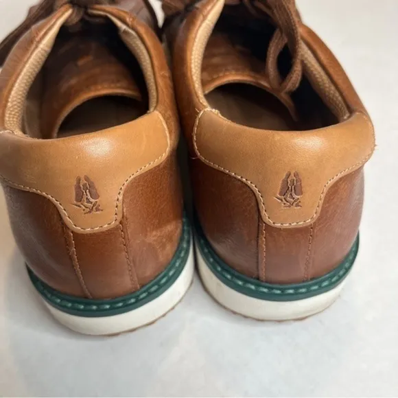 HUSH PUPPIES Men’s 9‎ Bounce Plus Brown and Green Trim Leather Lace Up Sneakers