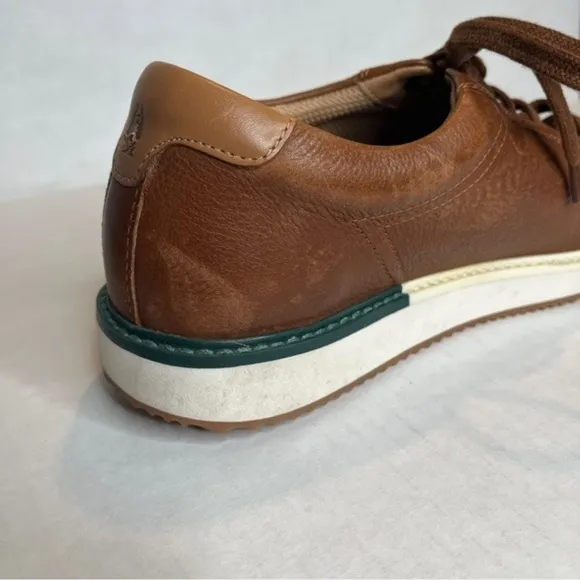 HUSH PUPPIES Men’s 9‎ Bounce Plus Brown and Green Trim Leather Lace Up Sneakers