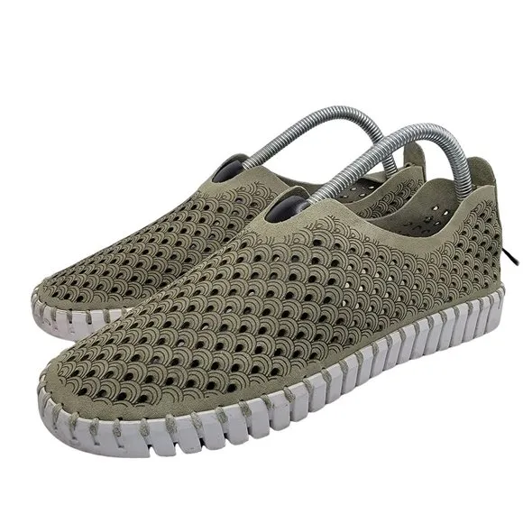 Ilse Jacobsen Tulip Light Weight Slip On Perforated Flat Sneakers Falcon EU 41