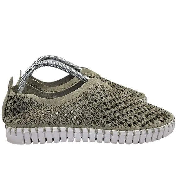 Ilse Jacobsen Tulip Light Weight Slip On Perforated Flat Sneakers Falcon EU 41