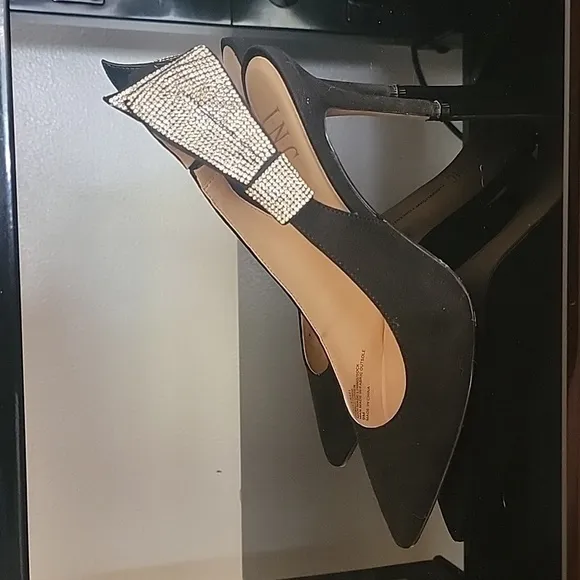 INC Cersei 3.5 in Heels with Rhinestone Bow