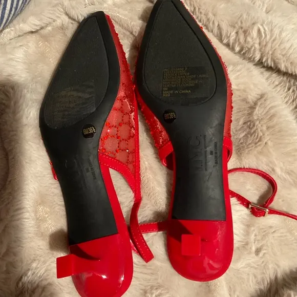 INC Elegant Red Slingback Heels