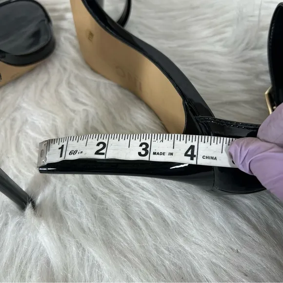 INC International Concepts Women's Melodie Buckle Dress Sandals Black Patent 11M