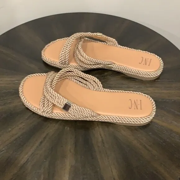 Inc sandals tan rope design size 11
