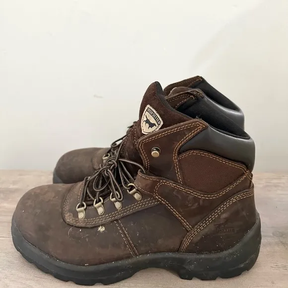 Irish Setter Ely Boots Men 12 Brown Leather Steel Toe Utility Work 6&quot; Red Wing