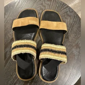 Italian Sling Sandals Leather Sock size 8