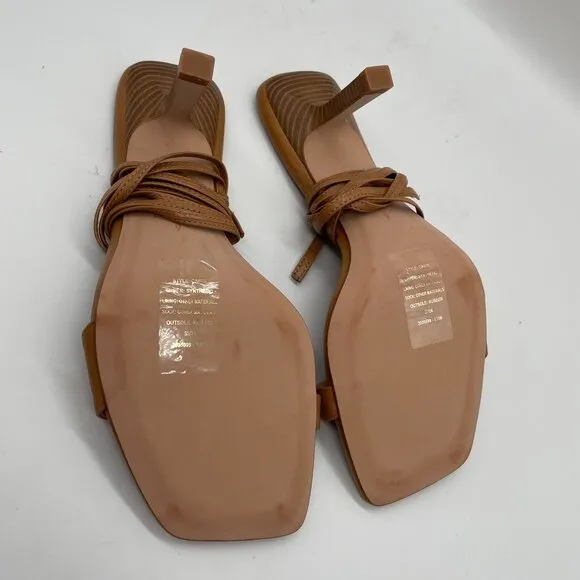 J Crew Leni Made in Spain Lace Up Sandals Sz 9 Sand Castle Tan Leather Strappy