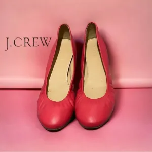 J. Crew Shoes J. Crew Cece Red Poppy Leather Ballet Flats Size 7