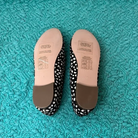 J. Crew Womens Cora Black Leopard Calf Hair Loafers NWT