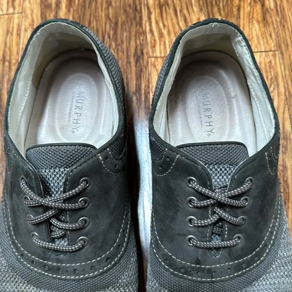J. Murphy gray knit lace up oxford dress shoes size 10