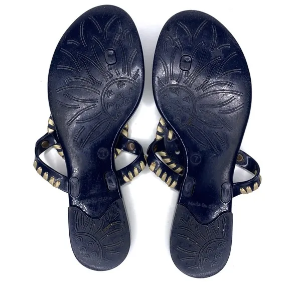 Jack Rogers Georgica Jelly Midnight Gold Sandals