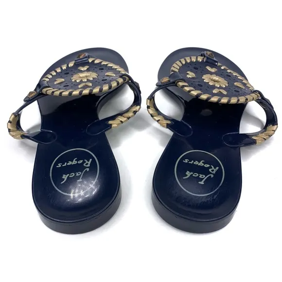 Jack Rogers Georgica Jelly Midnight Gold Sandals