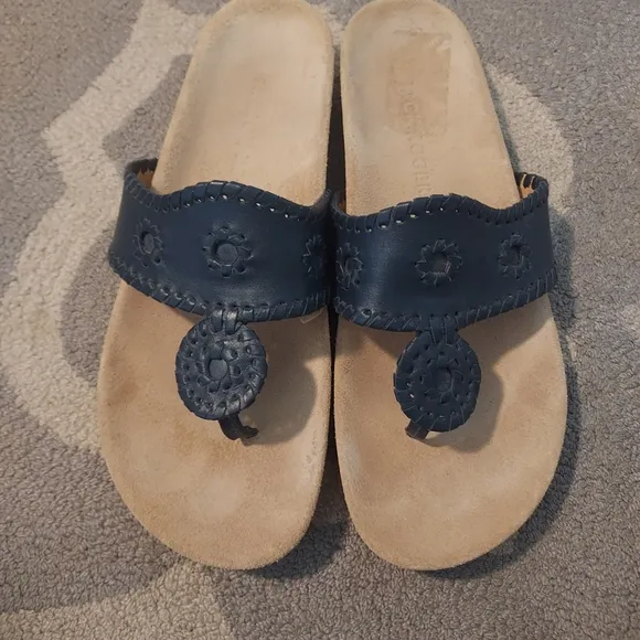 Jack Rogers Leather Women's White Sandals Sz-10