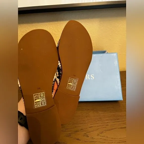 JACK ROGERS Snake Sloane Leather Sandals Size: 5