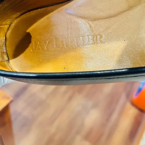 Jay Butler’s Black horse Bit loafers.