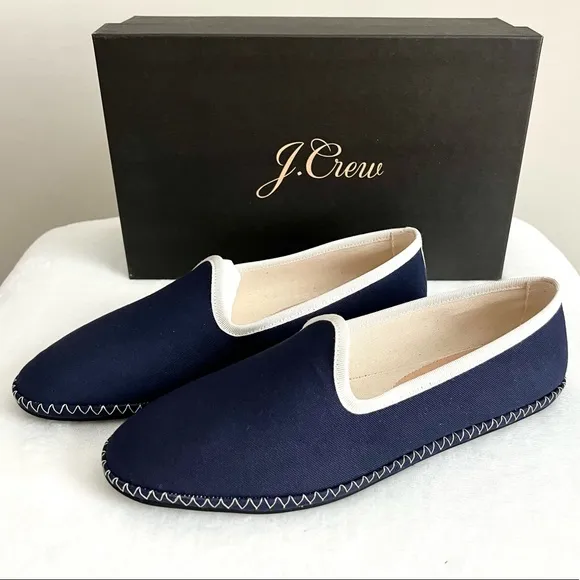 J.CREW Contrast Tipped Loafers Shoes Slippers New In Box