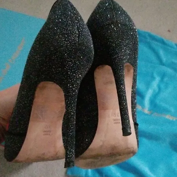 Jean Muchel Cazabat Stiletto Heels High Pointed Glitter shoes 39