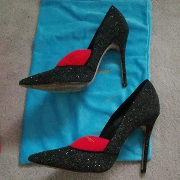 Jean Muchel Cazabat Stiletto Heels High Pointed Glitter shoes 39