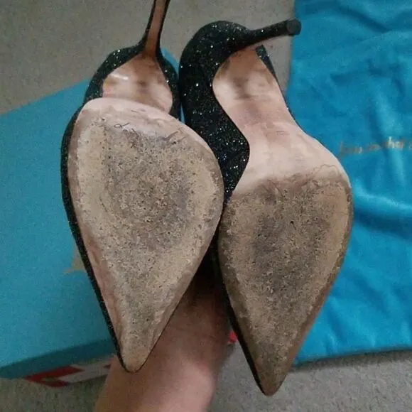 Jean Muchel Cazabat Stiletto Heels High Pointed Glitter shoes 39