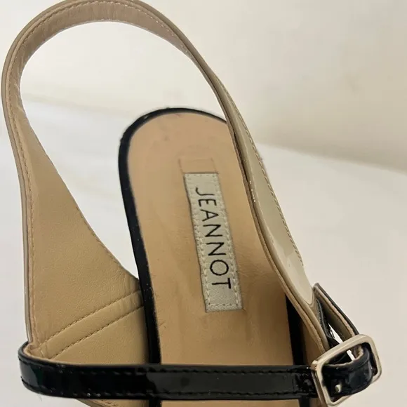 Jeannot Color Blocked Sandals of Beige ,Tan and Black Sz 37.5 (7)
