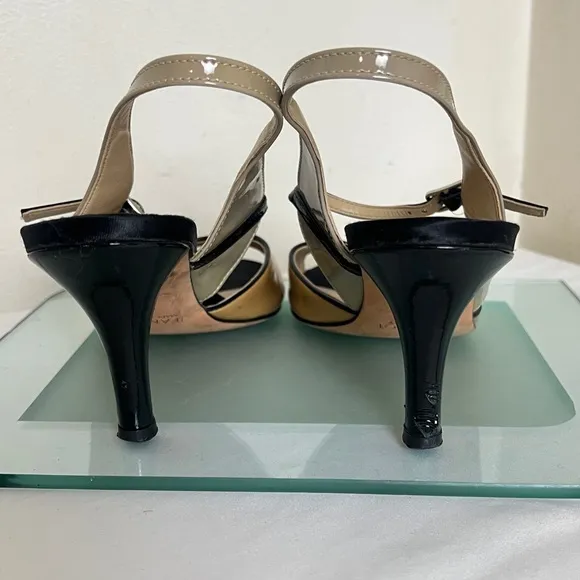 Jeannot Color Blocked Sandals of Beige ,Tan and Black Sz 37.5 (7)