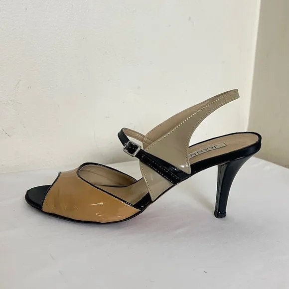 Jeannot Color Blocked Sandals of Beige ,Tan and Black Sz 37.5 (7)