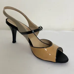 Jeannot Color Blocked Sandals of Beige ,Tan and Black Sz 37.5 (7)