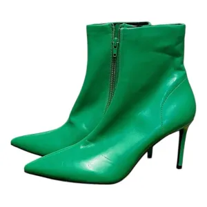 Jeffery Campbell Green Ankle Leather Boots Shoes Booties