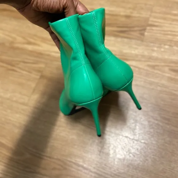 Jeffery Campbell Green Ankle Leather Boots Shoes Booties