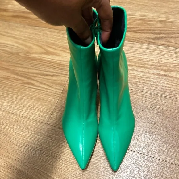 Jeffery Campbell Green Ankle Leather Boots Shoes Booties