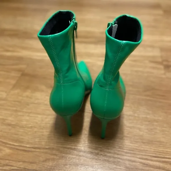 Jeffery Campbell Green Ankle Leather Boots Shoes Booties